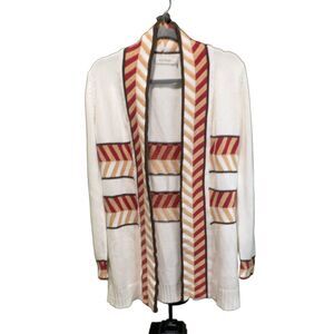Anthropologie Cameo & Myth Cardigan Women XL Open Knit Chevron Tribal Long Sleev